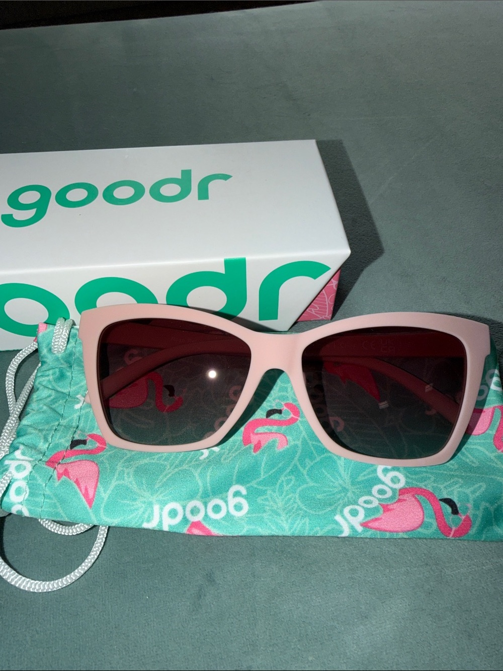 Goodr Pop G Sunglasses in Rosé Retail Therapy - Picture 2 of 8